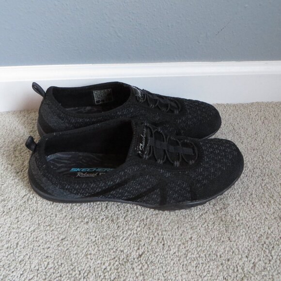 Skechers womens shoes size 8.5 relaxed fit air-cooled memory foam black #23028 - Picture 2 of 10